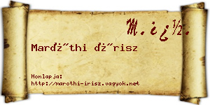 Maróthi Írisz névjegykártya
